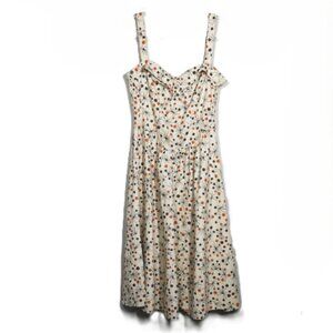 Bettie Page Cream Floral Midi Dress